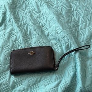 Coach Black Leather Wristlet